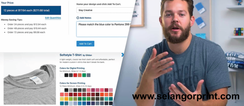 cost of making t shirt in malaysia selangor by using gildan, rightway, ultifresh, oren sport t-shirt