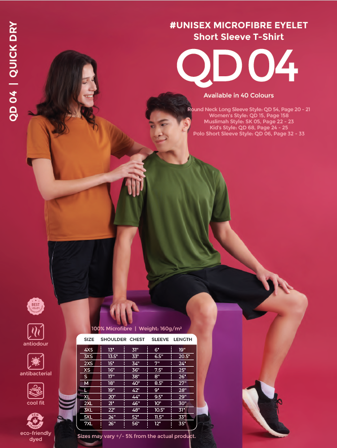 oren sport qd04 round neck microfiber tshirt for printing uniform company