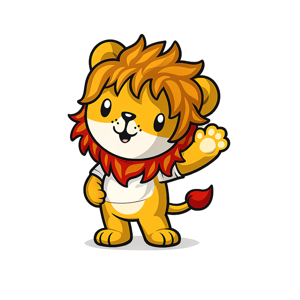 aslan lion waving hand