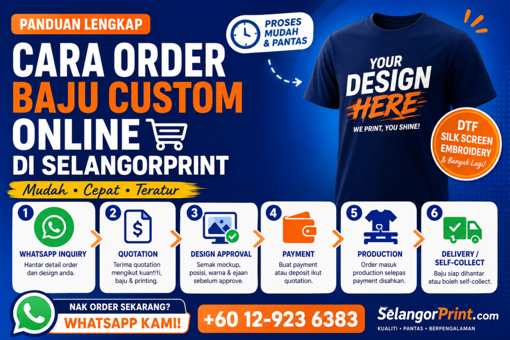 Cara Order Baju Custom Online dengan Mudah di SelangorPrint