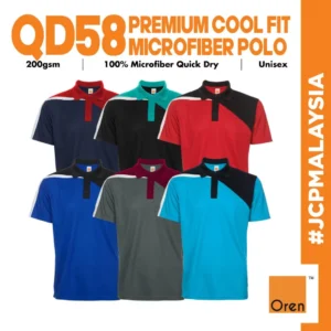 oren sport qd58 cut & sew microfiber jersey polo t shirt
