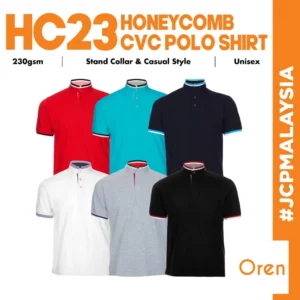 Products oren sport hc23 honeycomb cvc stand collar polo shirt