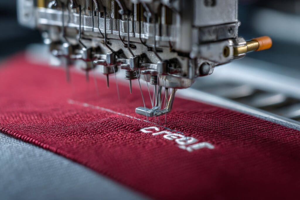 vecteezy a close up of a sewing machine with a red shirt 70664781