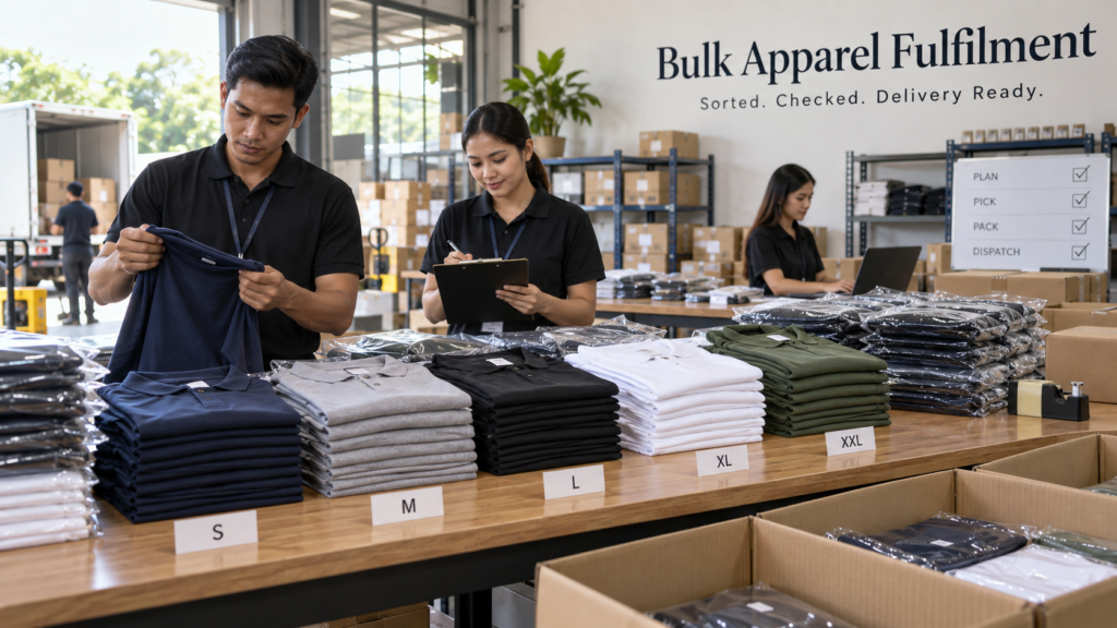 Bulk order preparation for Malaysia Day corporate shirt Selangor