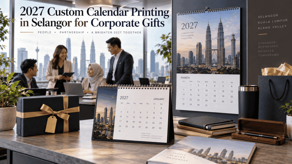 2027 custom desk and wall calendars prepared for corporate gifting in Selangor